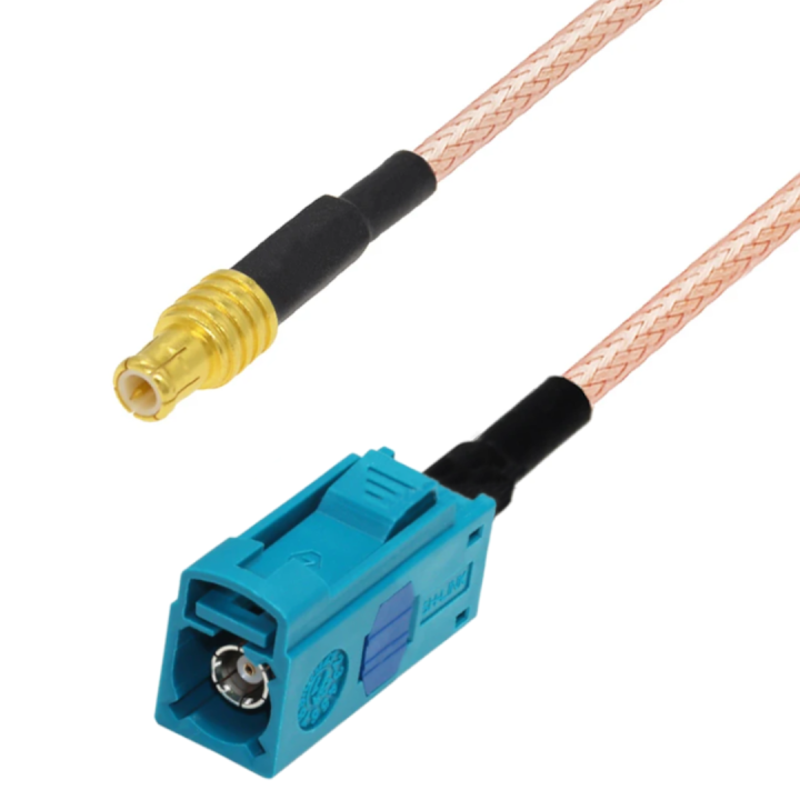 Pigtail MCX wtyk prosty -FAKRA gniazdo RG316D 25cm