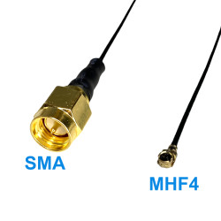 Pigtail MHF4 female plug SMA plug 0.81mm 1m