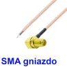 Pigtail SMA gniazdo KĄTOWE 10cm RG178 DO LUTOWANIA