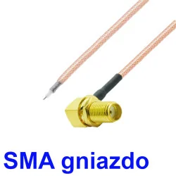 Pigtail SMA socket ANGLE 20cm RG178 FOR SOLDERING