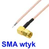 Pigtail SMA wtyk KĄTOWY 10cm RG178 - DO LUTOWANIA