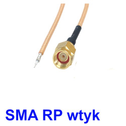 Pigtail SMA RP zástrčka 20cm RG178 - K PÁJENÍ
