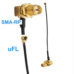 Pigtail uFL female plug SMA-RP socket 1.13mm 25cm