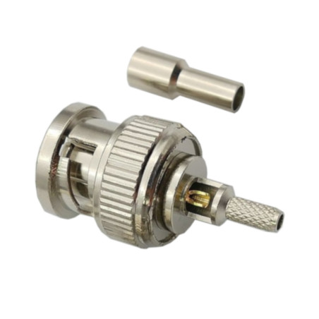 BNC plug connector for RG174 cable crimped HQ