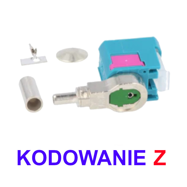 FAKRA gniazdo na kabel RG316 CODE-Z  KĄTOWE