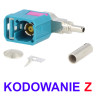 FAKRA socket for RG174 CODE-Z cable, ANGULAR
