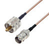 Pigtail BNC socket / UHF plug RG316 1m