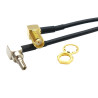 Pigtail CRC9 plug / SMA socket ANGLE 15cm RG174