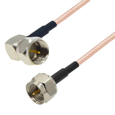 Pigtail F zástrčka ANGLE / F zástrčka RG316 50ohm 1m