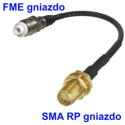 Pigtail FME socket / SMA-RP socket RG174 20 cm