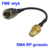 Pigtail FME zástrčka / SMA-RP zásuvka RG174 20cm