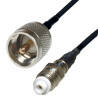 Pigtail FME socket / UHF plug 1m