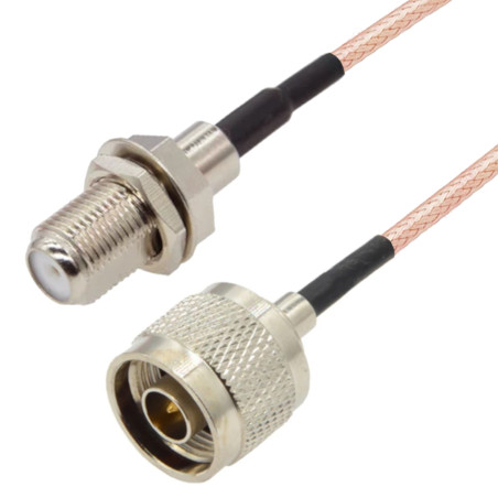 Pigtail F socket / N plug RG316 50ohm 2m