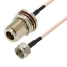Pigtail F plug / N socket FOR HOUSING RG316 2m