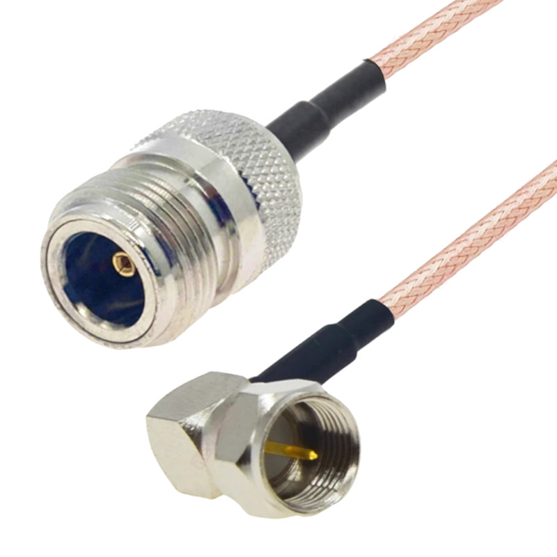 Pigtail F plug ANGLE / N socket RG316 50ohm 3m