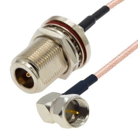 Pigtail F plug ANGLE / N socket RG316 2m