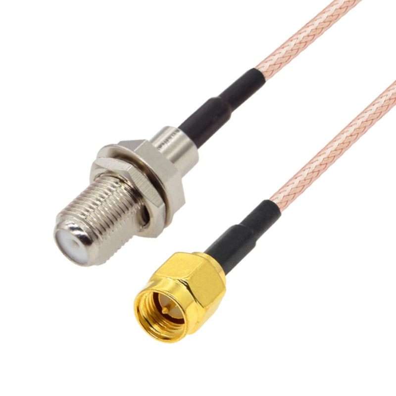 Pigtail F socket / SMA plug RG316 1m