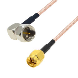 Pigtail F plug ANGLED / SMA plug RG316 2m