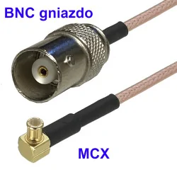 Pigtail MCX wtyk - BNC gniazdo RG316 20cm