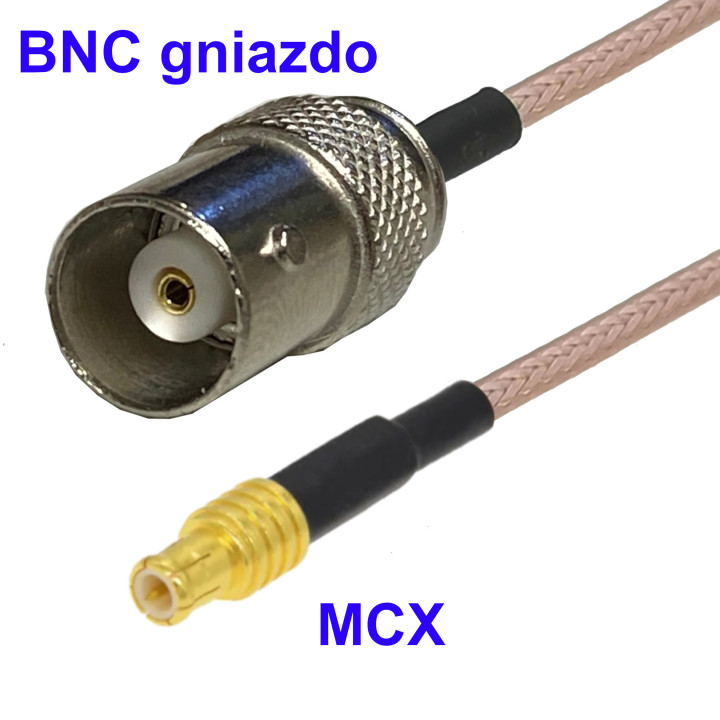 Pigtail MCX wtyk PROSTY - BNC gniazdo RG316 1m