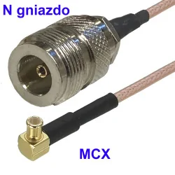 Pigtail MCX - N gniazdo RG316 20cm