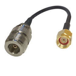 Pigtail N socket / SMA-RP plug 1m