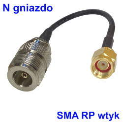Pigtail N socket / SMA-RP plug 2m