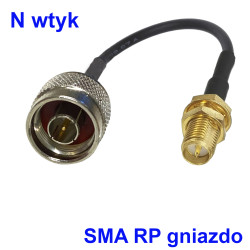 Pigtail N wtyk / SMA-RP gniazdo RG174 50cm