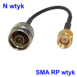 Pigtail N plug / SMA-RP plug 20cm