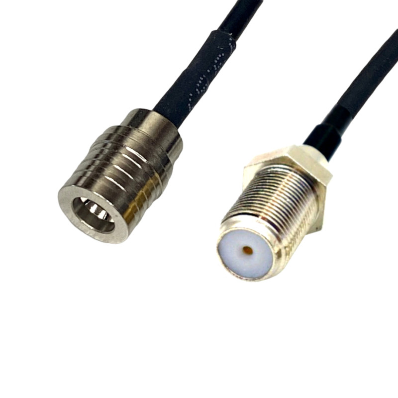 Pigtail QMA plug/F socket 20cm RG174