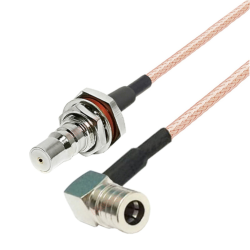 Pigtail QMA ANGLE plug / QMA socket RG316 20cm
