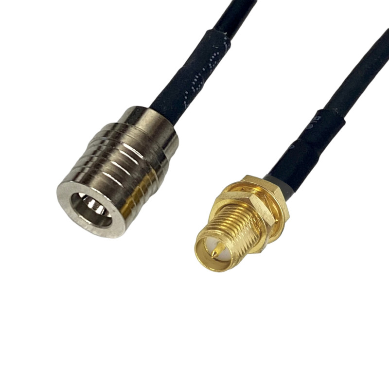 Pigtail QMA plug / SMA-RP socket RG174 50cm