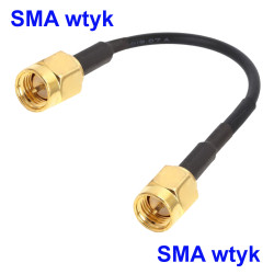 Pigtail SMA plug / SMA plug RG174 - 2M