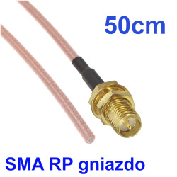 Pigtail SMA-RP gniazdo 50cm RG316