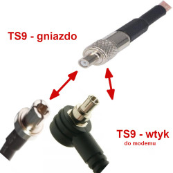 Pigtail TS9 socket / BNC socket 15cm RG316