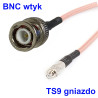 Pigtail TS9 gniazdo / BNC wtyk 15cm RG316