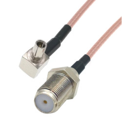 Pigtail TS9 plug / F socket 15cm RG316