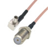 Pigtail TS9 plug / F socket 15cm RG316
