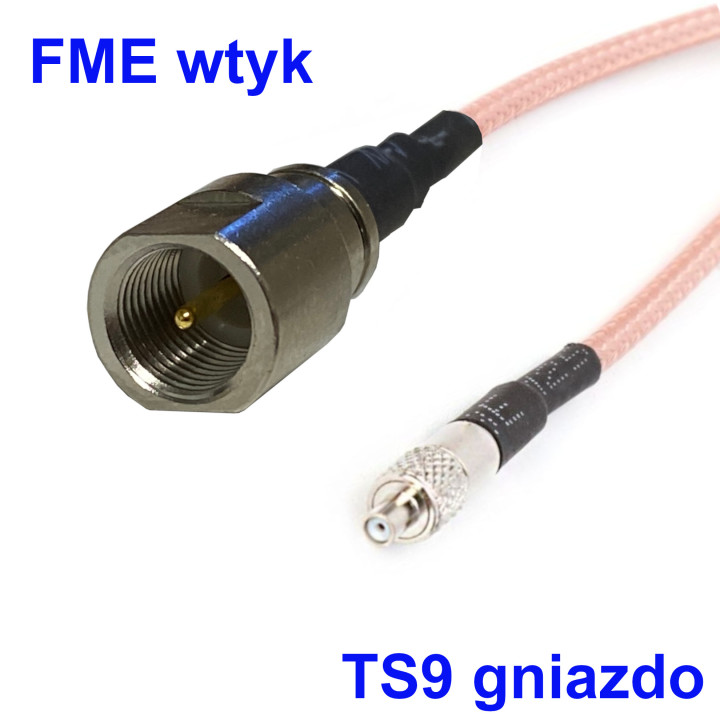 Pigtail TS9 gniazdo / FME wtyk 15cm RG316
