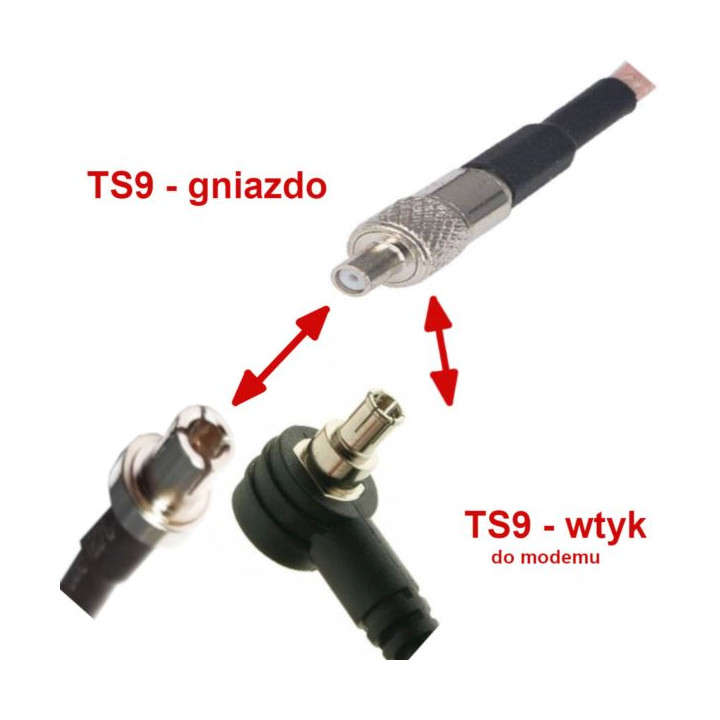Pigtail TS9 gniazdo / TNC wtyk 15cm RG316