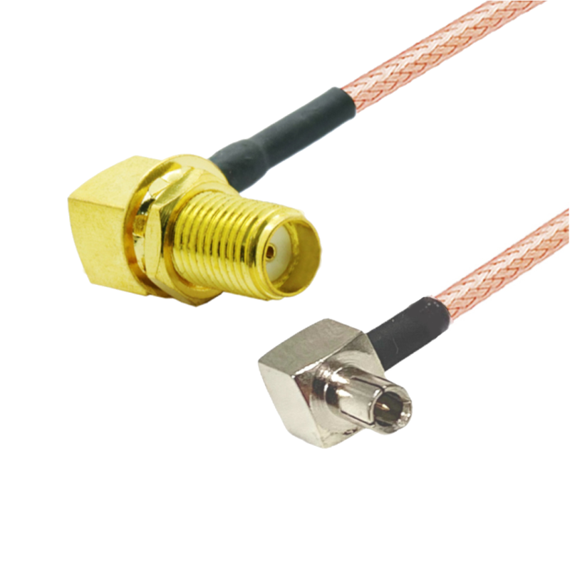 Pigtail TS9 plug / SMA socket ANGLE RG316 25cm