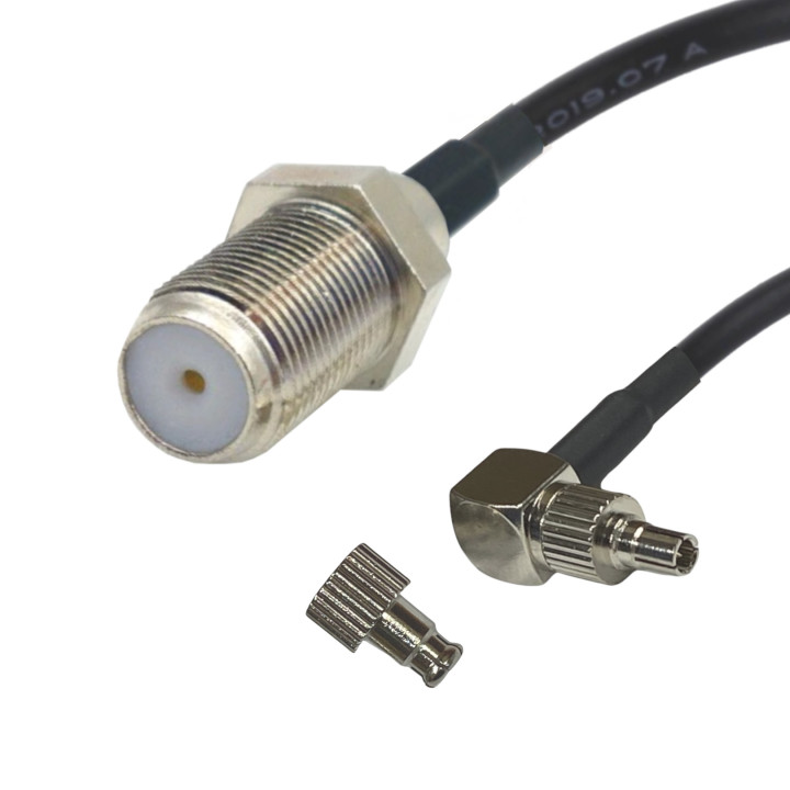 Pigtail CRC9 TS9 / F gniazdo TWIX 15cm RG174