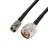 Antenna cable N plug / TNC socket RG58 2m