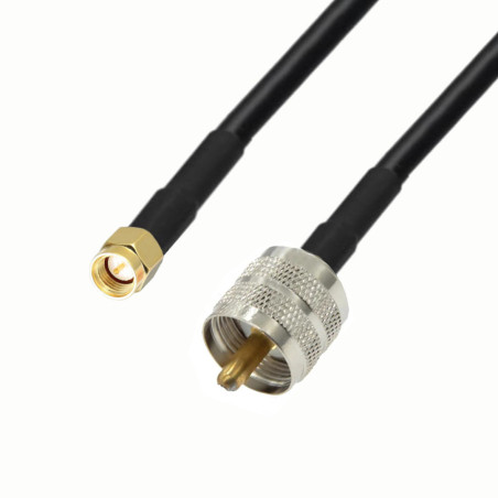 Antenna cable SMA plug / UHF plug RG58 4m