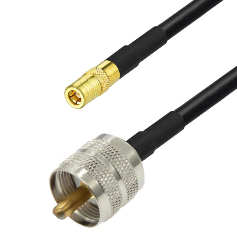Antenna cable SMB socket / UHF plug RG58 1m
