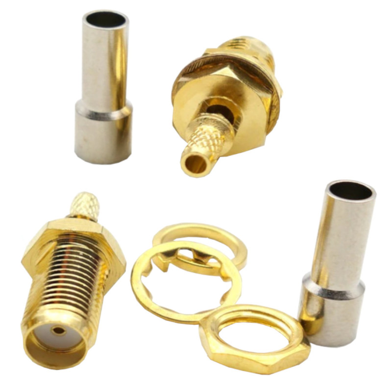 SMA socket connector for RG174 cable crimped HQ