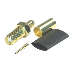 SMA socket connector for RG58 cable crimped