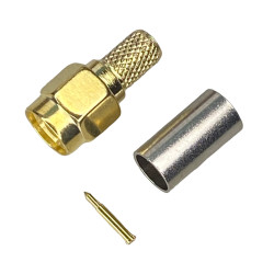 SMA plug connector for RG58 crimped cable