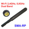 WiFi anténa 2.4GHz 5.8GHz Dual Band 8dBi SMA-RP