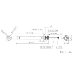 Antena 868Mhz 2dBi INSTALARE SURUB U-FL X110 mufa